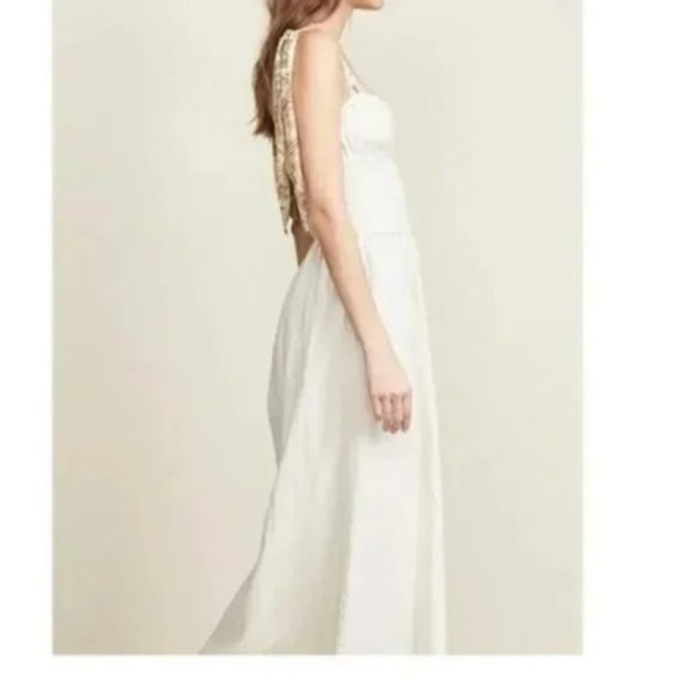 Free People Santorini Linen Dress in Ivory. - Picture 4 of 10